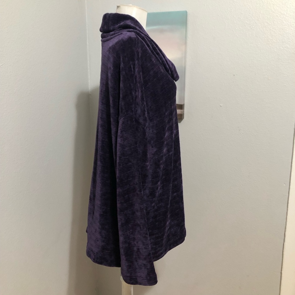 J. Jill Purple Cowl Neck Sweater Luxurious Velour - Picture 3 of 8